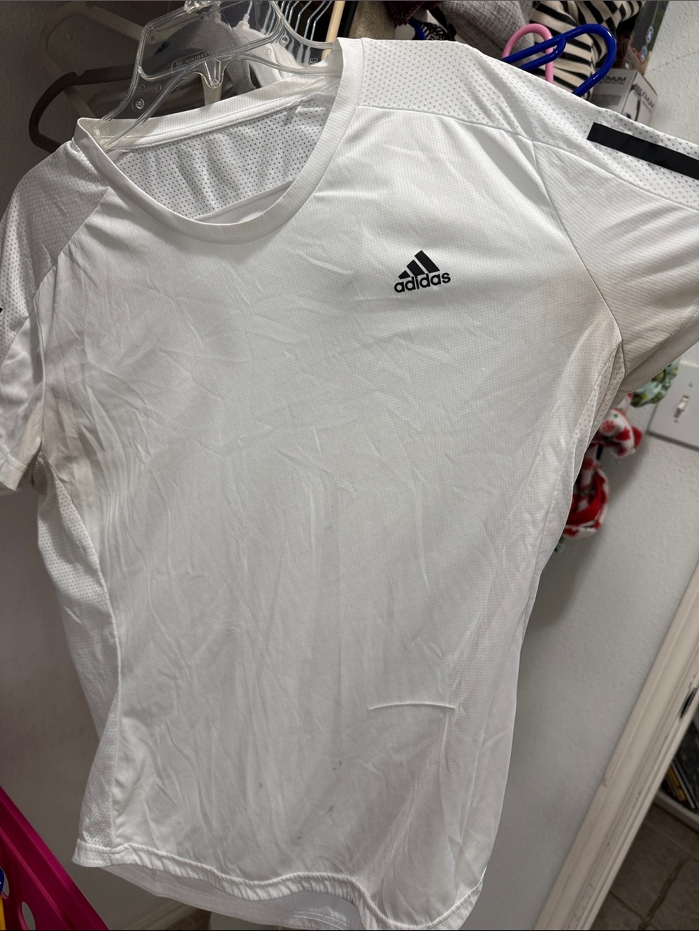 adidas White Short-Sleeve Performance Tee